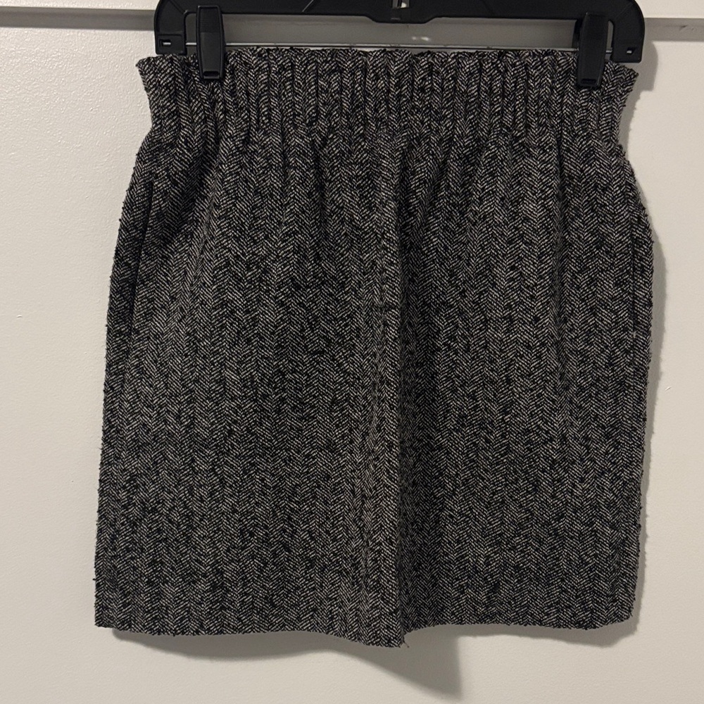 J. Crew Black and Gray Tweed Mini Skirt